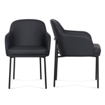 Sydney Vegan Leather Armchair - Set of 2 in Black