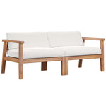 Bayport Outdoor Teak Wood 2-Seater Loveseat in Natural White
