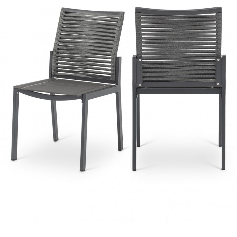 Maldives Mesh and Rope Outdoor Dining Chair in Grey