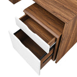 Envision Desk and File Cabinet Set in Walnut / White
