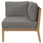 Clearwater Outdoor Teak Wood Sofa in Gray Graphite