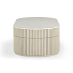 Bella 52" Acacia Wood Storage Coffee Table in Cream
