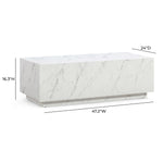 Romy 47" Coffee Table in White Marble