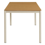 Finn 71" Outdoor Aluminum Dining Table with Faux Wood Top in Natural