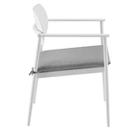 Aeris Stackable Outdoor Aluminum Dining Armchair Set of 2 in White