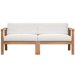 Bayport Outdoor Teak Wood 2-Seater Loveseat in Natural White