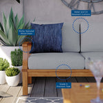 Marina Outdoor Teak Sofa in Natural Gray
