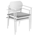 Aeris Stackable Outdoor Aluminum Dining Armchair Set of 2 in White