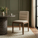 Ellis Vegan Leather Dining Chair in Beige