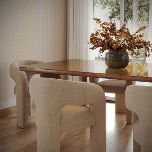 Malone Chenille Dining Chair in Taupe