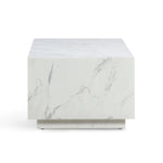 Romy 47" Coffee Table in White Marble