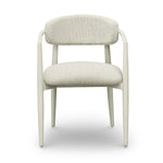 Annika Textured Outdoor Dining Arm Chair in Cream