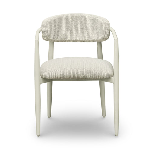 Annika Textured Outdoor Dining Arm Chair in Cream