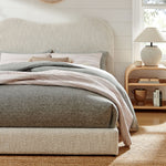 Seluna Boucle Queen Platform Bed in Pearl