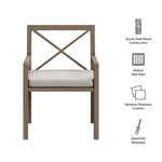 Northlake Outdoor Teak Dining Armchair in Pebble