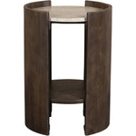 Solstice Travertine End Table in Brown