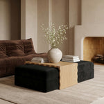 Woodra Velvet Coffee Table / Ottoman in Black