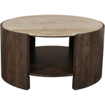 Solstice Travertine Coffee Table in Brown