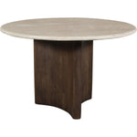 Pietra 48" Travertine Dining Table in Brown
