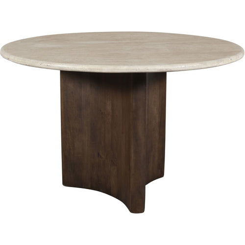 Pietra 48" Travertine Dining Table in Brown