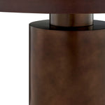 Annette 54 Inch Round Pedestal Dining Table in Dark Walnut / Burnished Brass