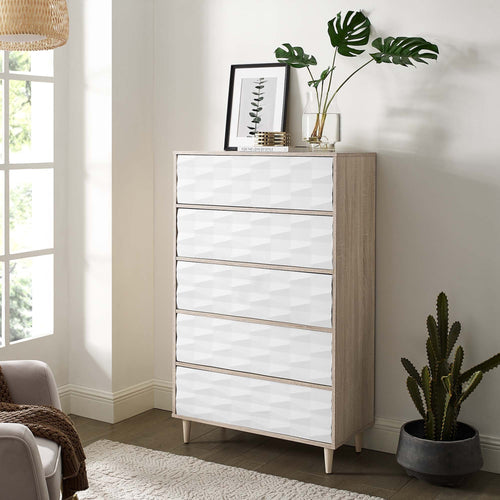 Vespera 5-Drawer Chest in Oak White