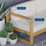 Upland Outdoor Teak Wood 4-Piece Furniture Set in Natural White