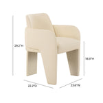Leo Vegan Leather Dining Chair in Cream