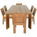 Mirella 96" Teak Outdoor Dining Table in Natural