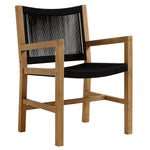 Vienna Outdoor Teak and Rope Dining Armchairs Set of 2 in Natural Black