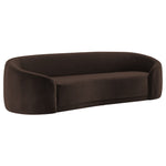 Contessa Curved Velvet Sofa in Chocolate Brown