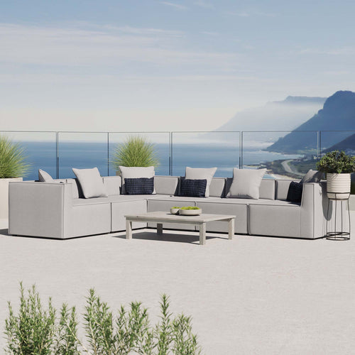 Saybrook Outdoor 6-Piece Sectional Sofa in Gray