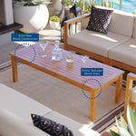Upland Outdoor Teak Wood 4-Piece Furniture Set in Natural White