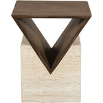 Opus Travertine End Table in Brown