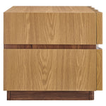 Isola 2-Drawer Nightstand in Light Oak Walnut