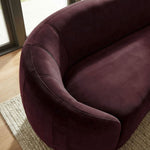 Contessa Curved Velvet Sofa in Mulberry