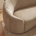 Contessa Curved Velvet Sofa in Taupe