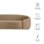 Contessa Curved Velvet Sofa in Taupe
