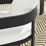 Tahoe Outdoor Aluminum Dining Chair in Gray White