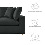 Commix 7-Piece Down Filled Sectional Sofa in Black