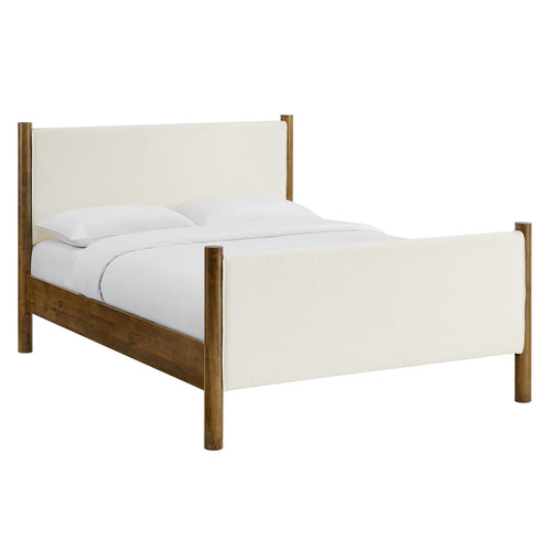 Maven King Fabric Platform Bed in Feather Walnut