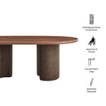 Enric 84 Inch Mango Wood Oval Dining Table in Walnut