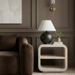 Calix Concrete End Table in Travertine
