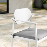 Aeris Stackable Outdoor Aluminum Dining Armchair Set of 2 in White
