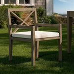Northlake Outdoor Teak Dining Armchair in Weathered Gray