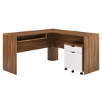 Envision Desk and File Cabinet Set in Walnut / White