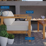 Bayport Outdoor Teak Wood 2-Seater Loveseat in Natural White