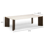 Restis 52" Quartz Coffee Table in Cream