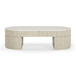 Bella 52" Acacia Wood Storage Coffee Table in Cream