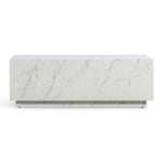 Romy 47" Coffee Table in White Marble